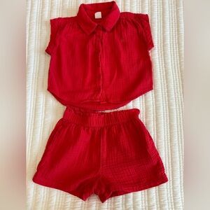 Babygap Crinkle Gauze 2 pc Toddler Short Set Size 3